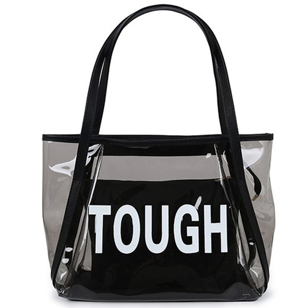 

women's bags transparent jelly bag tote bags women designer summer letter big bag shoulder handbag sac main femme