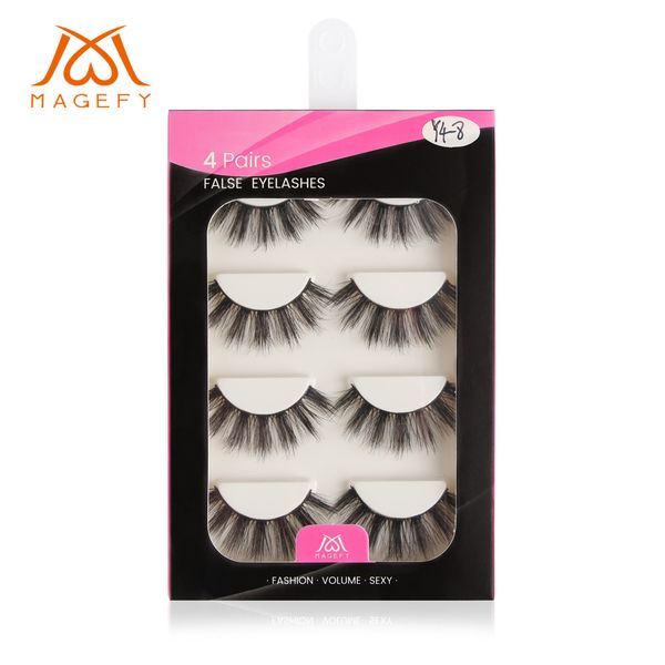 

4 pairs 3d mink reusable false eyelashes mink hair strip false eyelash makeup long individual eyelashes mink lashes extension dhl free
