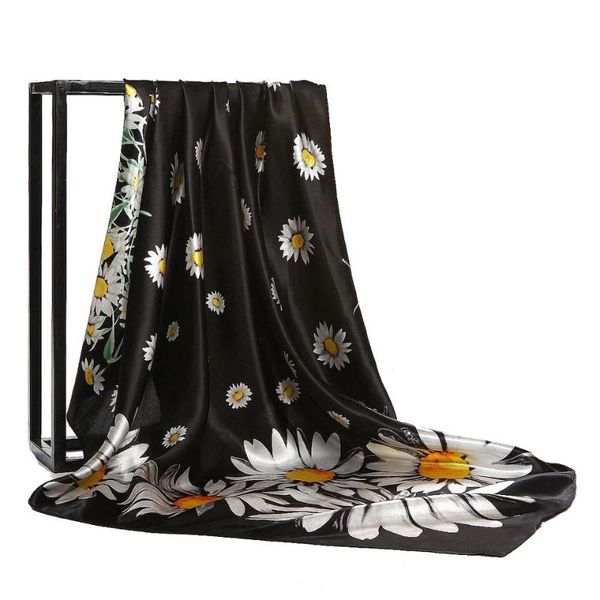 

quality silk spring and autumn women's new printing silk scarves fashion tourism seaside square scarf sunscreen shawl, Blue;gray