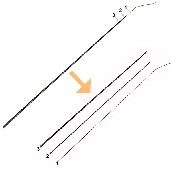 

goture carp fishing rod front 3 sections 3 tips of hand rod