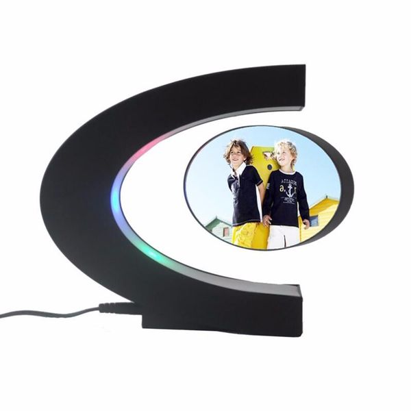 

c shape electronic magnetic levitation floating globe p frame blue light birthday gift xmas decor wedding gift