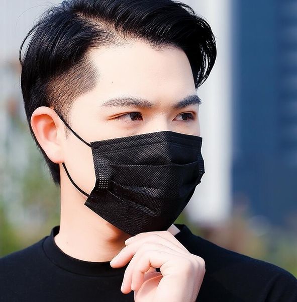 

sk26 3 layer dustproof mouth protective pm2.5 safety facare elastic men and women hood mask masks black