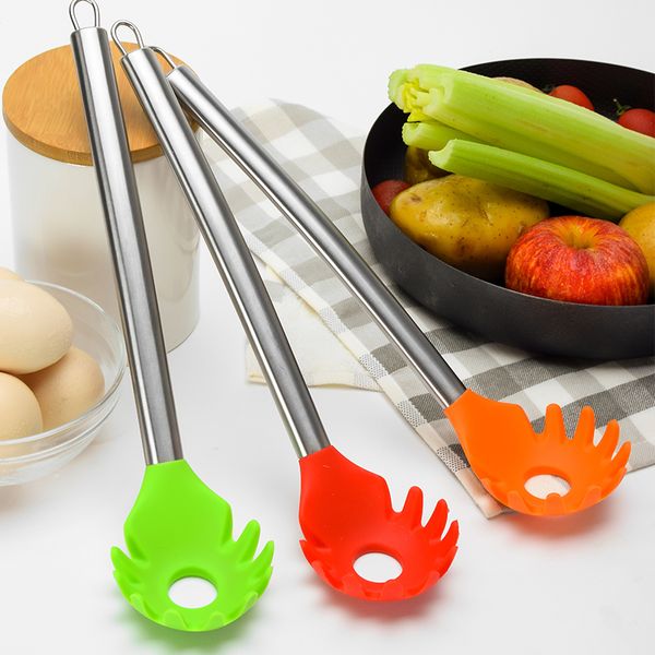 

heat-resistant silicone cookware noodles spoon pasta scoop spatula spaghetti colander spoon