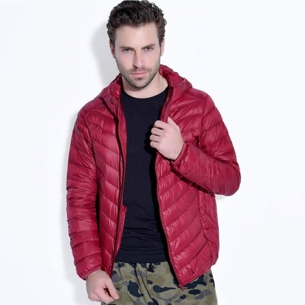 

vogue mens winter coats and jackets casual slim fit lightweight men parka hooded coat autumn puffer jacket overcoat for men, Black