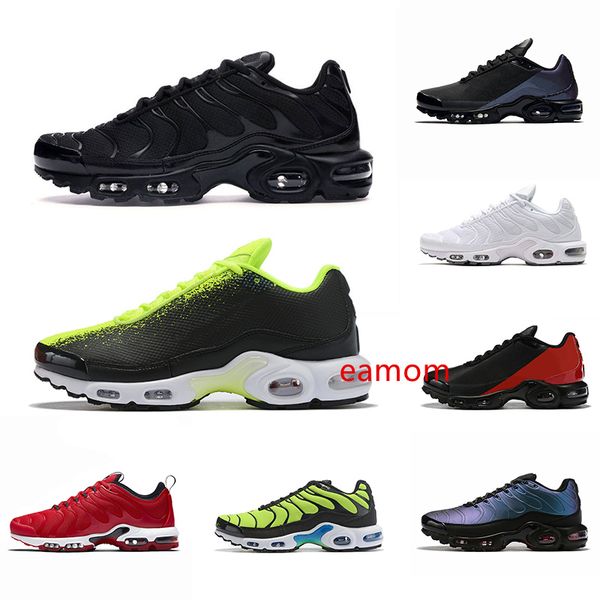 

новый tn plus se mens кроссовки laser фуксия hyper багровый тройной черный белый мужчины mesh chaussures homme тренер спортивные тапки runne, Black