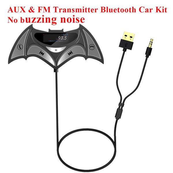 

bluetooth car kit hands music audio receiver adapter auto aux kit fm transmitter no buzzing noise