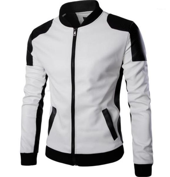 

size men leather jackets winter stand collar mens designer jackets male coat plus, Black