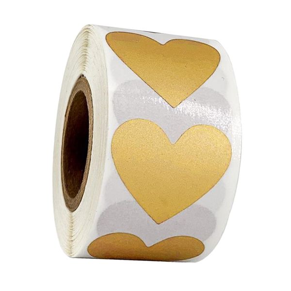 

heart shaped sticker labels, 1" diameter, 300 / roll