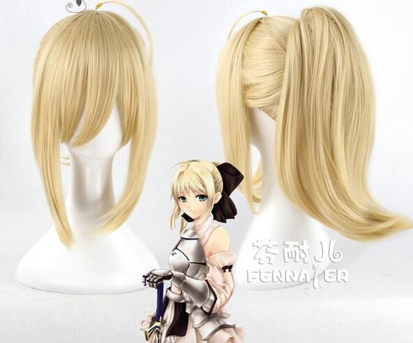 

fate / zero sabre версия с одним хвостиком lily с волосатым желтым, потому что женский парик, Black