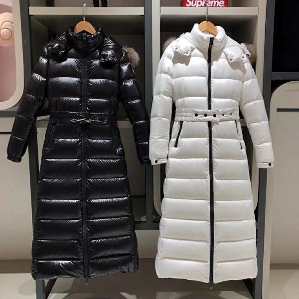 

real fur 2019 new winter jacket women down jackets women's white duck down outerwear thickening hooded coats parka brand, Black