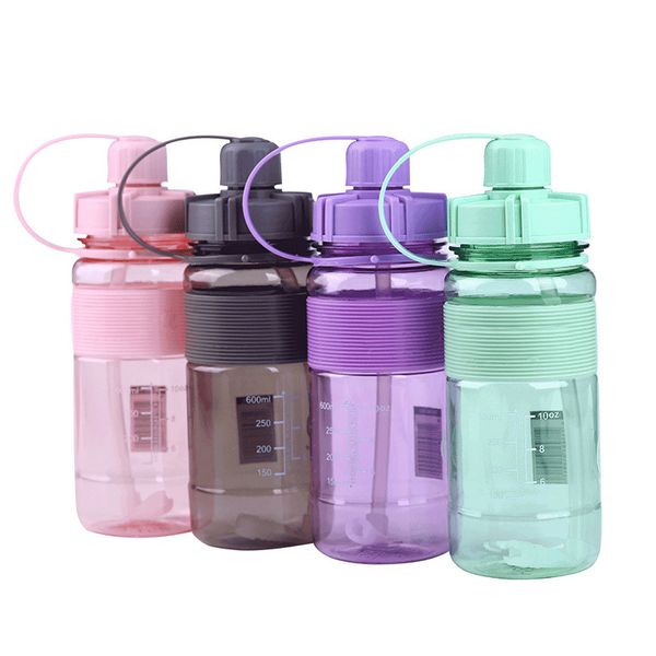 

new style sports kids water bottle plastic customized portable cup with straw, 20oz 4 colors for choosing