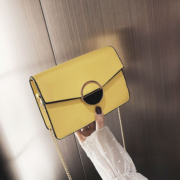

solid color square crossbody bag 2020 fashion new quality pu leather women's designer handbag chain shoulder messenger bags