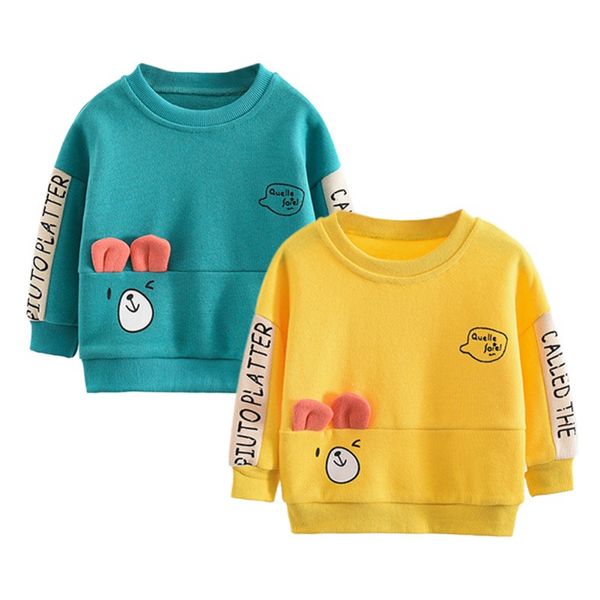 

осень дети baby boy мультфильм письмо печати фуфайки вскользь малышей кофточки с длинным рукавом верхняя одежда 1шт, Black