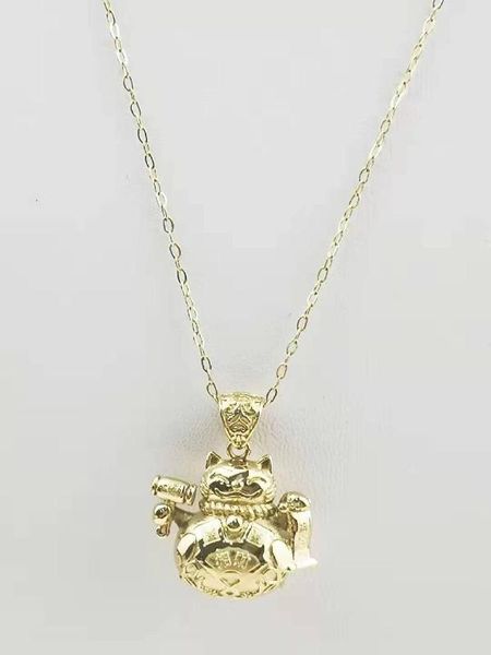 

fortune cat woman leopard head necklace, Silver