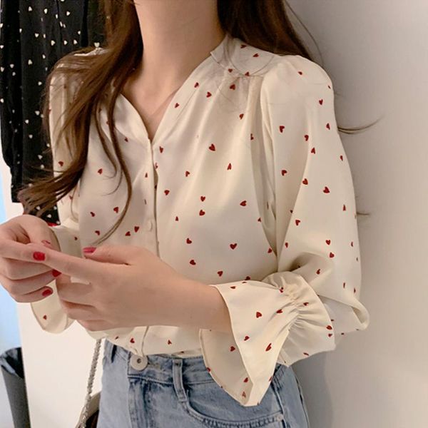 

chiffon shirt women's large size loose bottoming white shirt spring and autumn korean version of the top