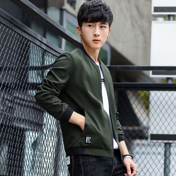 

men's jacket autumn new style men's jacket korean-style casual men's wear stand-collar jacket, Black;brown