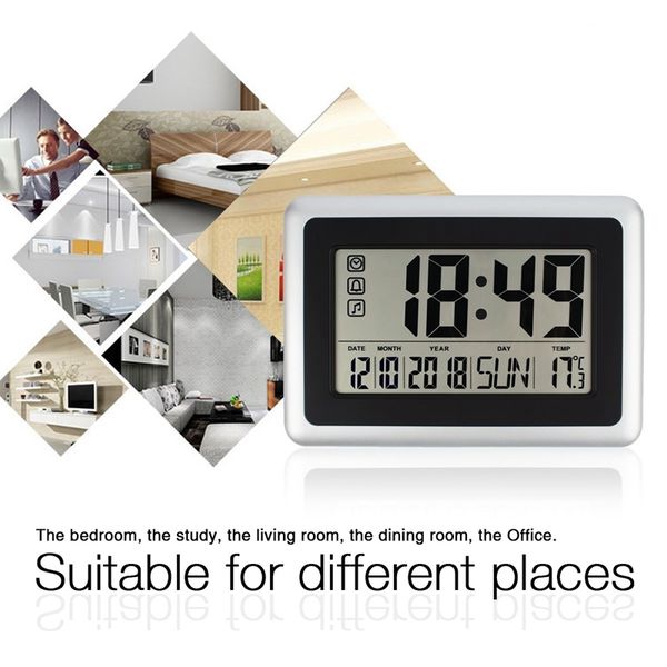 

large display digital wall clock,silent desk shelf clocks battery operated easy to read nightstand alarm clock with no night lig wall clocks