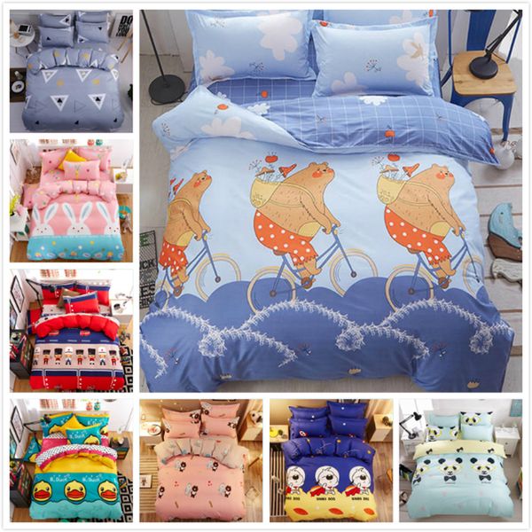 

blue creative 3/4 pcs bedding set kids soft bed linen single twin full queen king size quilt duvet cover bedspread 150x200