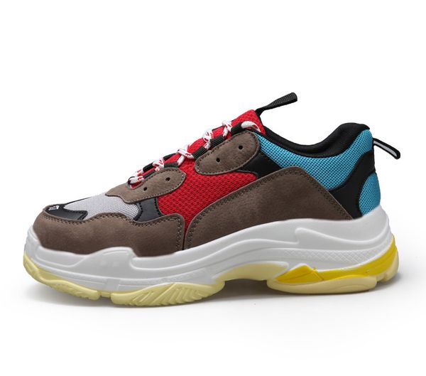 

triple s designer casual shoes paris 17fw low old dad sneaker combination soles boots mens womens fashion high size 36-45, Black