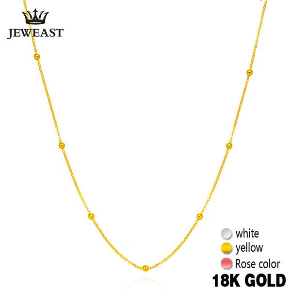 

18k pure gold necklace white yellow rose chain beads for women girl gift fine jewelry new sell upscale good nlike, Silver