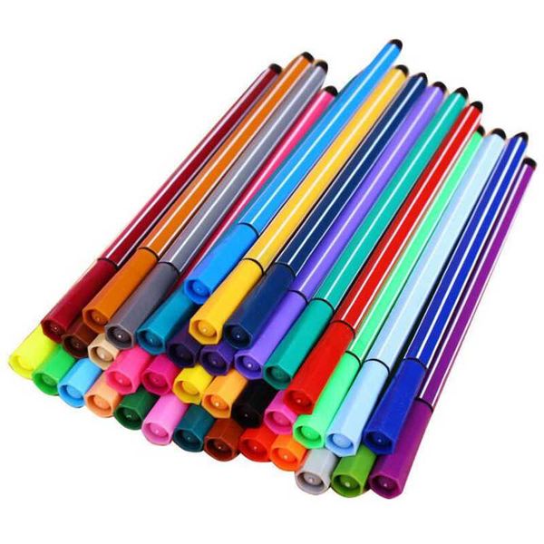 

12 colors water based ink single end brush art markers pen fine tip and brush tip great for coloring books calligraphy supplies