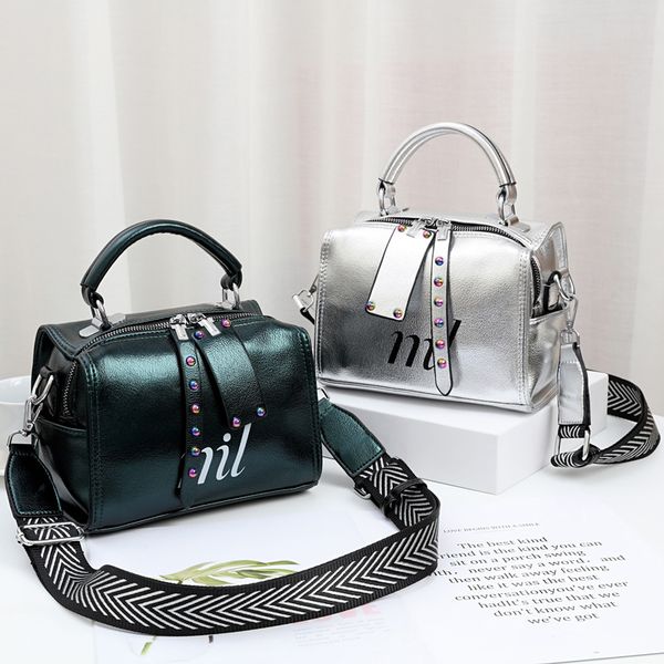 

2020 новых женщин способа мешка плеча мешка женщины пу кожаный мессенджер широкий плечевой ремень подушка сумка