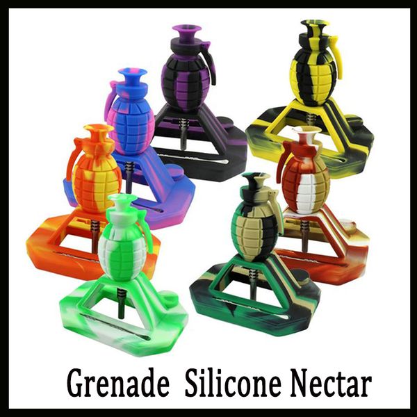 

Новый дизайн Гранатомет для курительных трубок Силиконовый набор для нектара с 14-миллиметровым соединением с титановыми гвоздями GR2 Силиконовые колпачки Нефтяные вышки 0266266