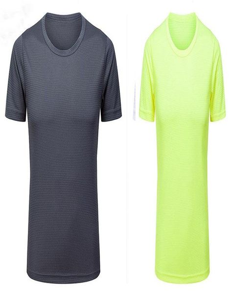 

1042 men's tight-fitting fitness white-gray clothes running short-sleeved sportswear stretch quick-drying clothes t-shirt, Black;yellow