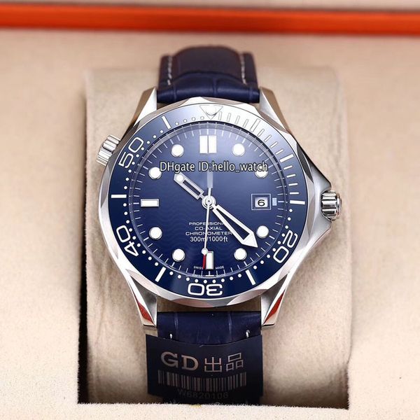 Cheap New 300M Diver 2922.80.91 Azul Dial Miyota 8215 Automático Mens Watch Steel Case Azul Cerâmica Bezel Leather Strap Relógios Olá_watch