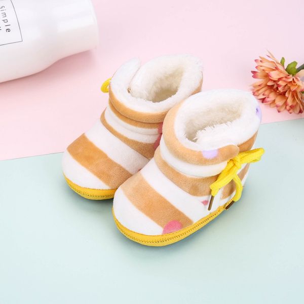 

winter warm baby snow boots plus velvet toddler boots new baby shoes newborn soft sole anti-slip crib shoes y13, Black;grey