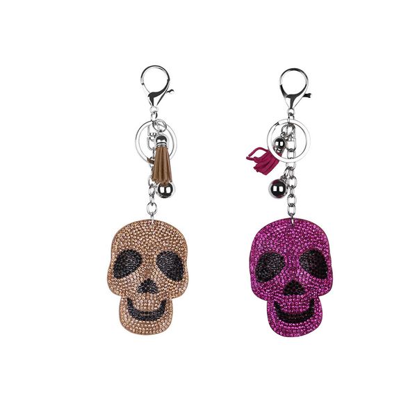 

new design fashion halloween key chain horror skull bones toy 5d owl painting key chain pendant gift for party, Silver