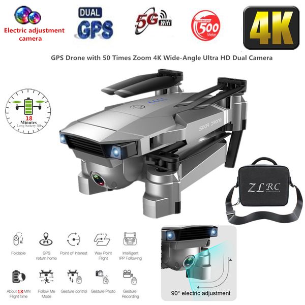 

лучший drone gps 4k 16mp hd камера 5g следуй за мной wifi fpv rc quadcopter складная селфи live video altitude удержание автоматический возв