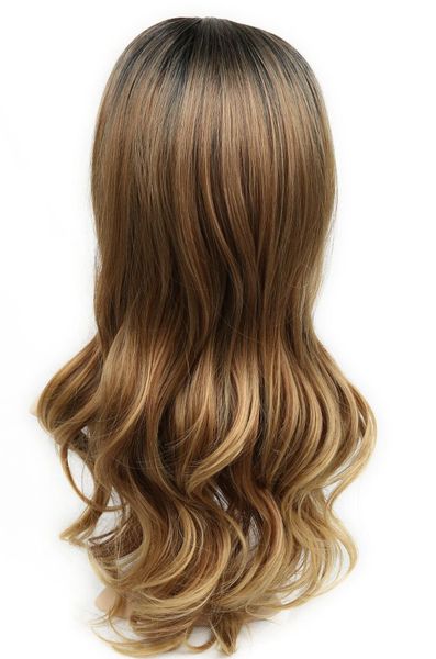 Wignee Long Ombre Brown Ash Blonde High Density Temperature