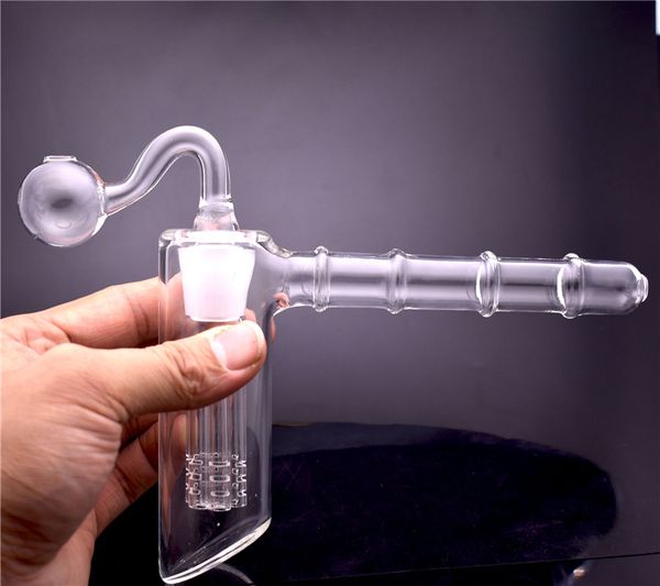 Мини-18-миллиметровые стеклянные водопроводные трубы с молотком и 6 фильтрующими трубками. Толстые мини-сотовые бонги из пирекса.