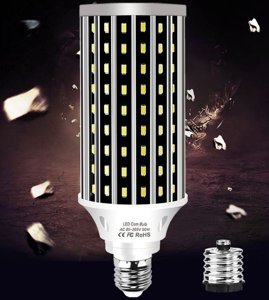 

ac100-277v e27 50w 2835 вентилятор охлаждения мозоли сид лампочка без крышку лампы для внутреннего led spotlight домашнее украшение dropligh