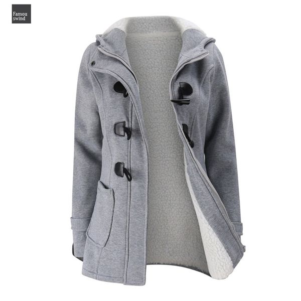 

пальто зимы куртка женщины полушерстяной praka классического horn кожа полной пряжка пальто тонкая дама зимняя куртка для женщин parka, Black