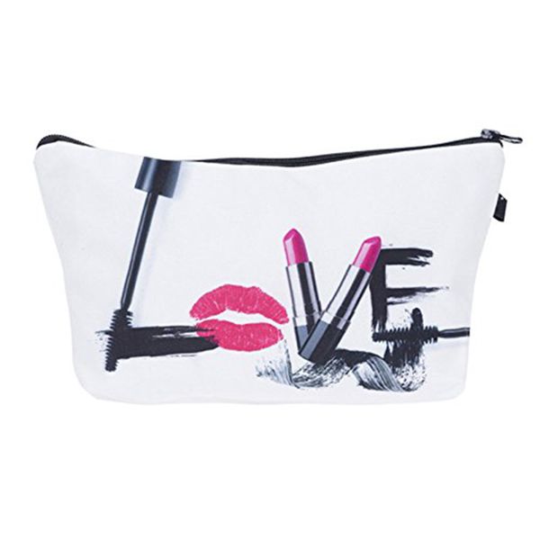 

super funny 3d printing women cosmetic bag multifunction pencil holder (love