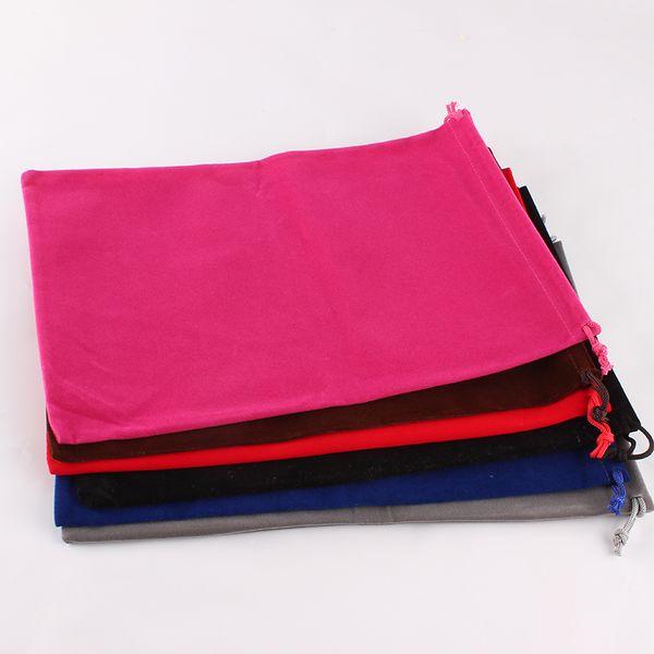 

20pcs/lot 20*30cm customized printed velvet drawstring pouch packing bags