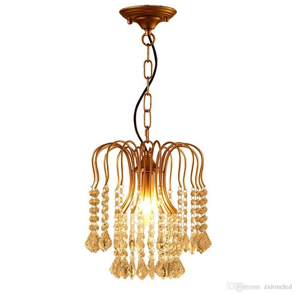 

american classical iron crystal chandelier lights k9 crystal pendant lighting fixtures golden chandeliers home decor e14 holder