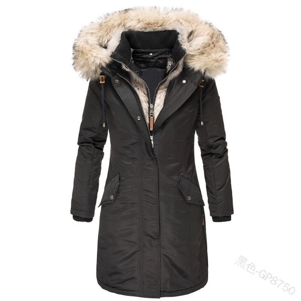 

2019 new parkas female women winter coat thickening cotton winter jacket womens black faux fur outwear parkas for women