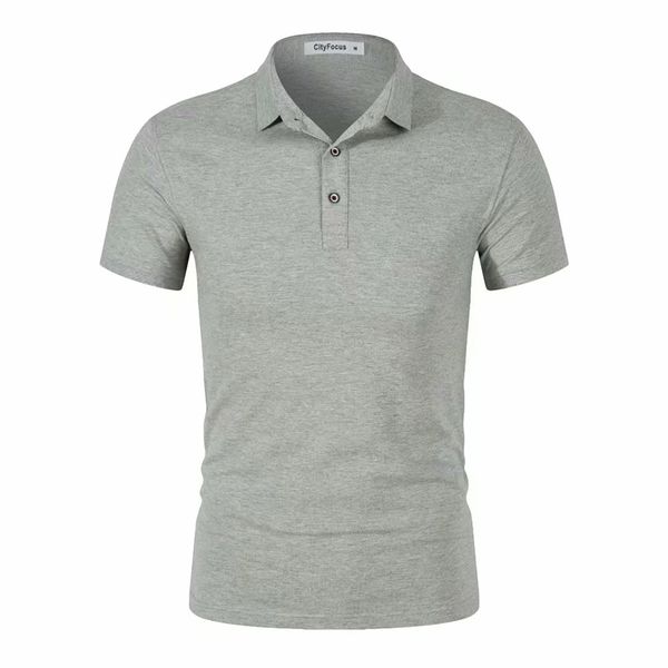 

2020 business casual classic does not deform and does not fade 40 cercel cotton rack beads lapel men and women t-shirt short sleeve cf558, Gray;blue