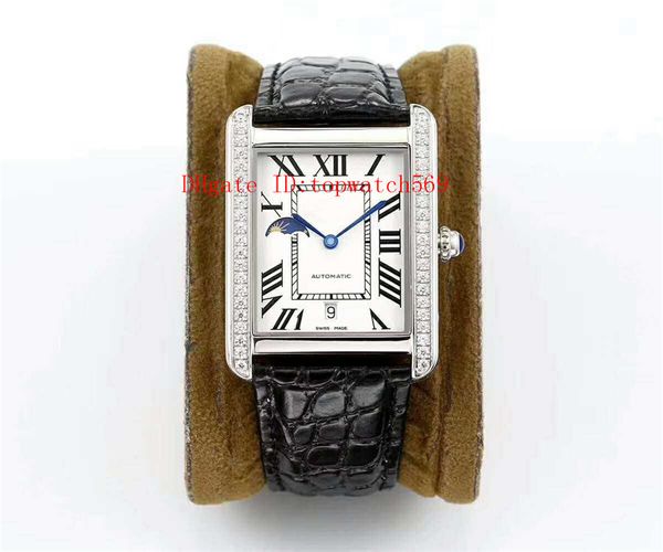 

diamond luxury watch mens watch designer watches swiss automatic mechanical 28800 vph moon phase date sapphire crystal diamond bezel, Slivery;brown