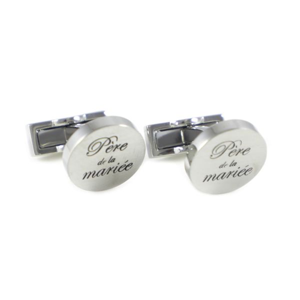 

round silver tone french father of the bride cuff links wedding cuff links, Silver;golden