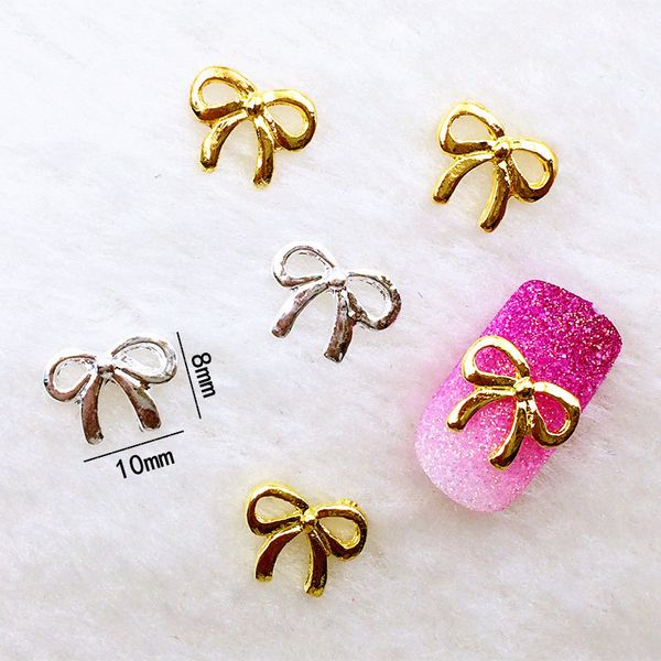 

50pcs/pack japan new 3d nail art decoration metal alloy lovely key style nail accessories diy charm tools supplies, Silver;gold