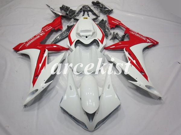 

injection mold new abs motorcycle full fairings kits fits for yamaha yzf-r1 2004 2005 2006 04 05 06 bodywork set white red