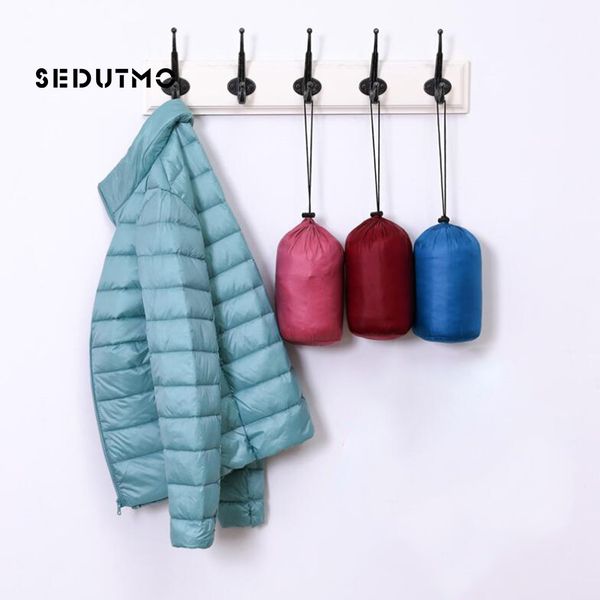 

sedutmo spring plus size 4xl womens down jackets winter duck down coat ultra light short hoodie puffer jacket parkas ed664, Black