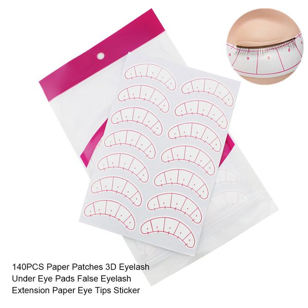

140pcs paper patches 3d eyelash under eye pads false eyelash extension paper patches eye tips sticker make up tools