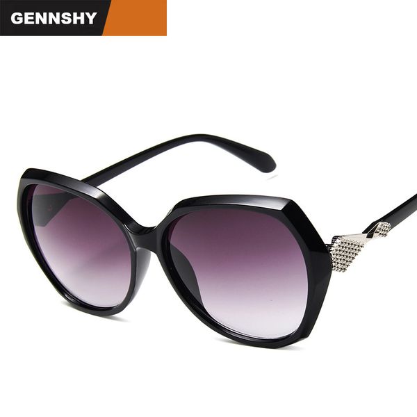 

2019 new europe and america sunglasses women fashion big frame plastic sunglasses korean square with metal decorate, White;black