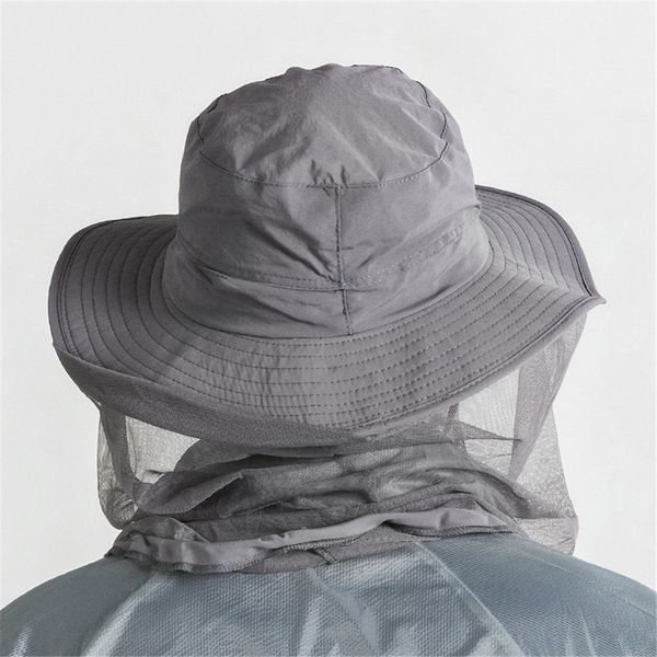 

мужчины ковшового chapeu sun шляпах с лицом шеи защиты открытого mosquito head net hat safari вс bucket hat с скрытой net mesh, Blue;gray