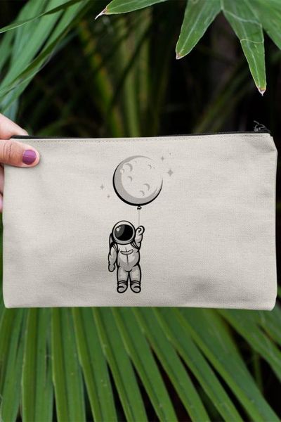 

angemiel clutch month air bubble astronot portfolio hand makeup bag, Silver